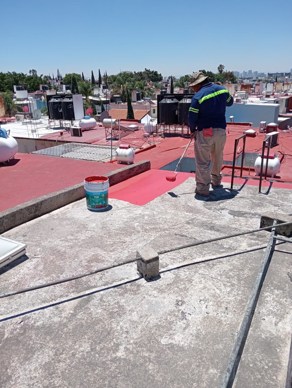 Aplicación en techo